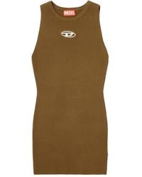 DIESEL - M-Caddix Geribbelde Jurk Met Metallic Logo - Lyst