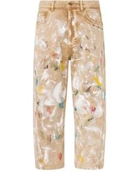 Moschino - Paint-Splatter Cotton Jeans - Lyst