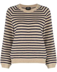 A.P.C. - Lilas Striped Wool Jumper - Lyst