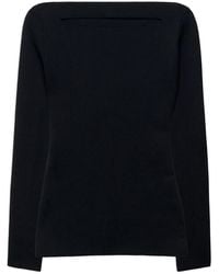 Another Tomorrow - Cut-Out Knitted Top - Lyst