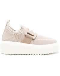 Hogan - Knitted Wedge Sneakers - Lyst