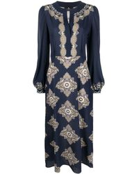 Etro - Embroidered-design Long-sleeve Dress - Lyst