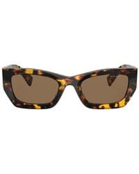 Miu Miu - Tortoiseshell Rectangle-frame Sunglasses - Lyst