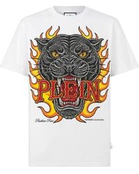 Philipp Plein - Round-Neck T-Shirt Big-Panther Flames Stones - Lyst