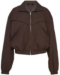 Pushbutton - Lace-Panelled Bomber Jacket - Lyst