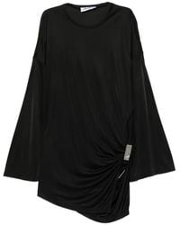 The Attico - Draped-Detail Long-Sleeve Mini Dress - Lyst