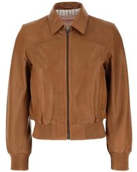 Iceberg - Leather Bomber Jacket - Lyst