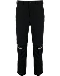 COMME DES GARÇON BLACK - Cut-out Buckle-detail Skinny Trousers - Lyst