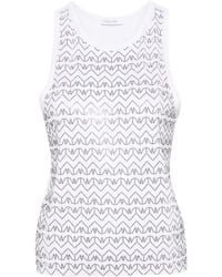 Patrizia Pepe - Rhinestone-Embellished Jersey Tank Top - Lyst