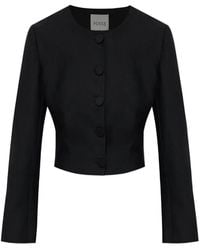 Posse - Elspeth Button-Up Wool Cropped Jacket - Lyst
