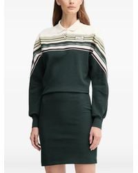 Lacoste - Striped Collared Midi Dress - Lyst