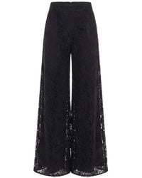 Gemy Maalouf - Lace-Overlay Palazzo Pants - Lyst