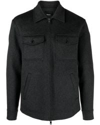 Theory - Zipped Wool-blend Shirt Jacket - Lyst