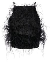 Cult Gaia - Joey Ostrich Feather Blouse - Lyst