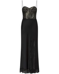 Rebecca Vallance - Larisa Lace-embellished Silk Dress - Lyst