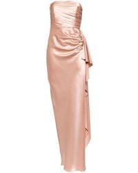 Michelle Mason - Strapless Gathered Silk Gown - Lyst
