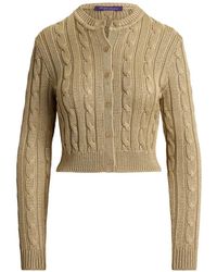 Ralph Lauren - Cable-Knit Cropped Cardigan - Lyst