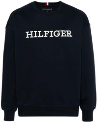 Tommy Hilfiger - Sweater Van Katoenblend Met Logoprint - Lyst