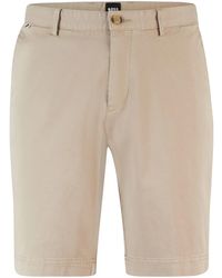 BOSS - Cotton-Blend Gabardine Shorts - Lyst