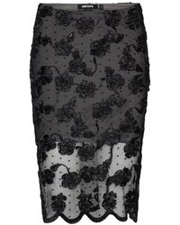 ROTATE BIRGER CHRISTENSEN - Flower Mesh Midi Skirt - Lyst