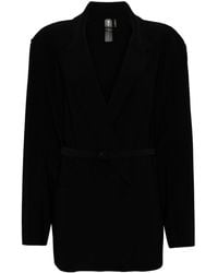 Norma Kamali - Belted Double-breasted Blazer - Lyst