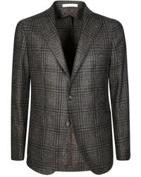 Tagliatore - Plaid Single-breasted Wool Blazer - Lyst