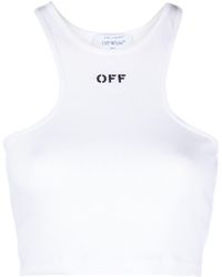 Off-White c/o Virgil Abloh - Off- Ribbed Rowing Logo Cropped Top - Lyst
