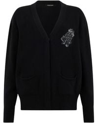 Roberto Cavalli - Floral-Applique Cardigan - Lyst