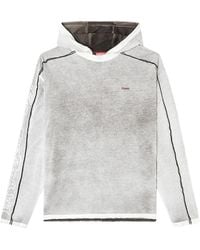 DIESEL - Cotton Hoodie With Colour Spray - Lyst