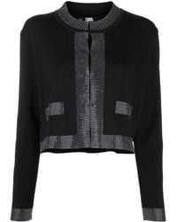 Karl Lagerfeld - Crystal-embellished Knitted Cardigan - Lyst