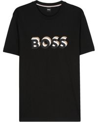 BOSS - T-Shirt mit gummiertem Logo - Lyst