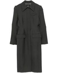 Mugler - Jas Met Verborgen Sluiting En Gewatteerde Schouders - Lyst