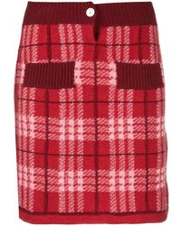 Barrie - Knitted Check-print Miniskirt - Lyst
