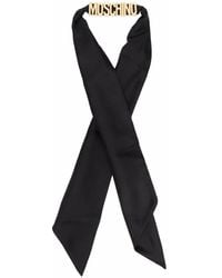 Moschino - Logo-Plaque Silk Scarf - Lyst