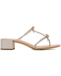 Rene Caovilla - Caterina Crystal Bow Sandals - Lyst