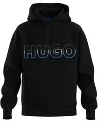 HUGO - Logo-Detail Hoodie - Lyst