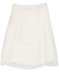Ami Paris - Sheer-Overlay Silk Midi Skirt - Lyst