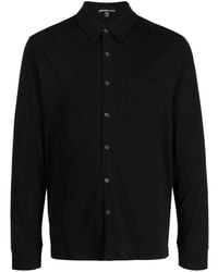James Perse - Spread-collar Jersey Shirt - Lyst