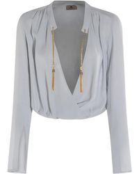 Elisabetta Franchi - Chain-Tassel Detail Blouse - Lyst