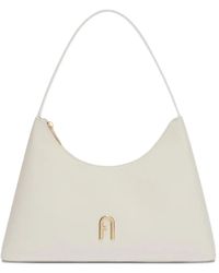 Furla - Diamante Kleine Leren Schoudertas Met Gewelfde Top - Lyst