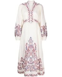 Zimmermann - Abito Midi Devi Con Ricamo - Lyst