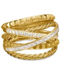 David Yurman - 18Kt Crossover Trio Six Row Diamond Ring (7Mm) - Lyst