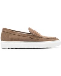 Doucal's - Penny Slot Suede Boat Shoes - Lyst