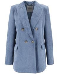 Ermanno Scervino - Corduroy Double-Breasted Jacket - Lyst