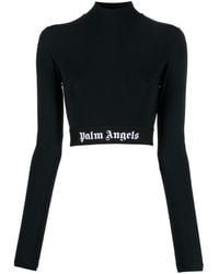 Palm Angels - Cropped Navy Therck - Lyst