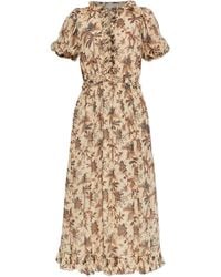 Ulla Johnson - Robe Fleurie Rosamunde À Coupe Mi-Longue - Lyst