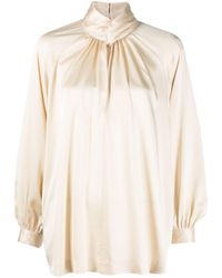 Semicouture - Twisted High-neck Blouse - Lyst