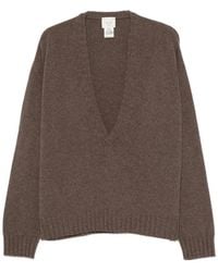 Alysi - V-Neck Ribbed-Trim Sweater - Lyst