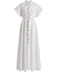 Alberta Ferretti - Ruffled Eyelet Maxi Dress - Lyst