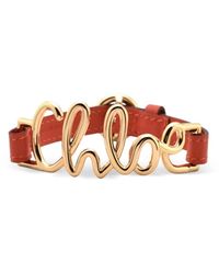 Chloé - Armreif Mit Logo-Schriftzug - Lyst